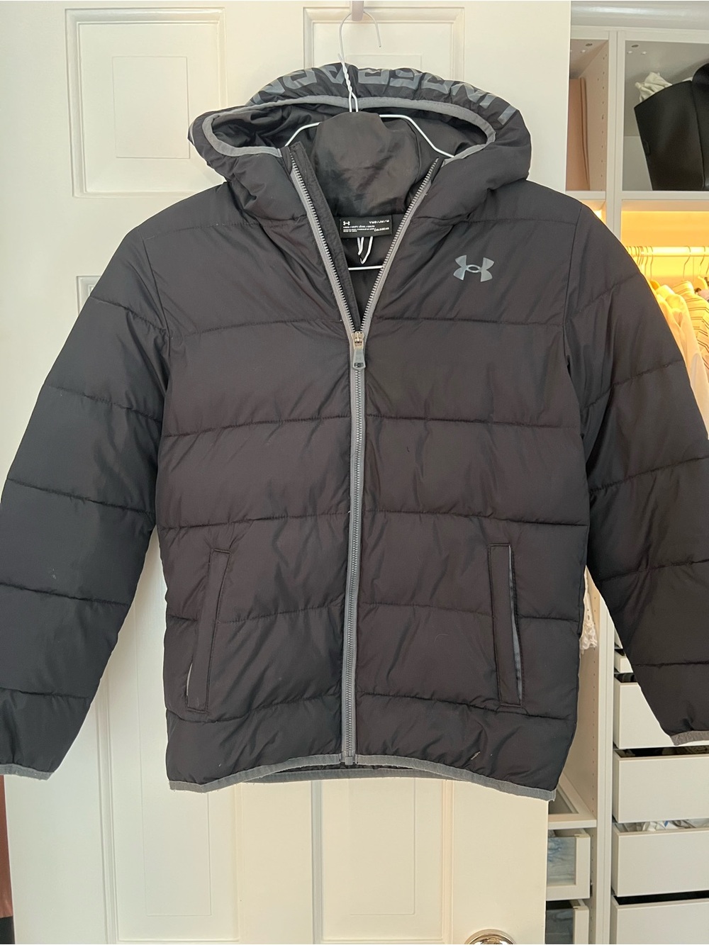 Under Armour Kids Black Hooded Puffer Jacket